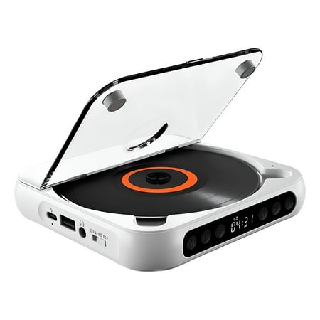 GJX Portable Bluetooth-Compatible CD Player, Home Rechargeable Compact CD Player, Built-in HiFi Speakers with Timer and LCD Screen Display, Supports CD/AUX/USB and Repeat Modes