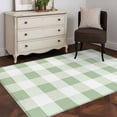 thumbnail image 4 of Sage Green Plaid 3'x5' Washable Rug, Spring Farmhouse Buffalo Checkered Non-Slip Area Rugs for Entryway Kitchen Classroom, Dorm Throw Carpet, Low Pile Soft Indoor Floor Mat, 4 of 9