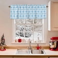 thumbnail image 2 of Valances for Windows Winter Snowflakes Stars Rod Pocket Short Curtain for bathroom living room bedroom Deep Blue Striped 1 Panel 54x18in, 2 of 7