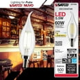 thumbnail image 2 of 5.5 Watt CA10 LED - Clear - Candelabra base - 90 CRI - 2700K - 120 Volt -  6 Pack, 2 of 11