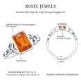 thumbnail image 5 of Rosec Jewels Solitaire Lab Created Orange Sapphire Celtic Knot Ring with Diamond - 1.7 Carat - AAAA Quality, 14K White Gold, US 8.50, 5 of 8