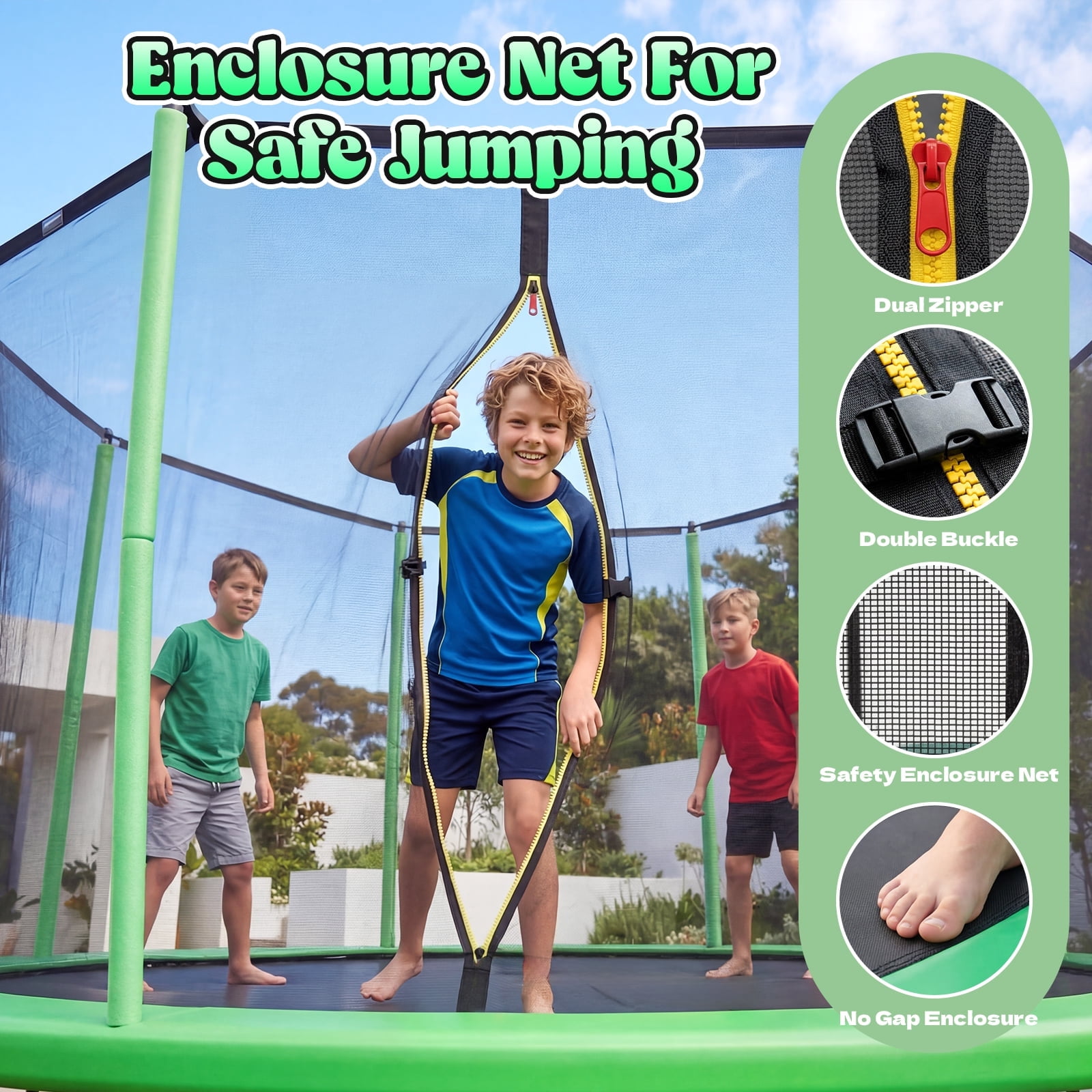 Outdoor Trampoline,Fashionsport Outfitters 14FT Trampoline, Recreational Backyard Trampolines Anti-Rust for Kids and Adults with Net and Ladder