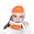 thumbnail image 4 of Winter Heated Beanie Hat Scarf Set for Women Fleece Lined Knit Heating Cap USB Charging Neck Warmer Scarf for Cold Weather, 4 of 5