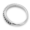 thumbnail image 3 of Sparkle Jewels 2 Ct Round Black CZ Matching Bridal Ring Set 14K White Gold Plated, 3 of 5