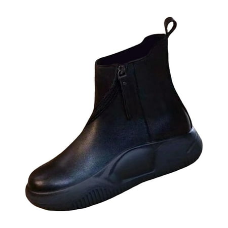 

Autumn Short Boots Waterproof Booties Women Boots Casual Boots for Girls Women Ladies 7 Black