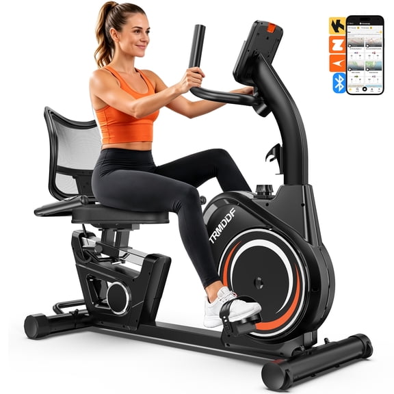 LNOW Magnetic Recumbent Exercise Bike for Seniors Adults with 16-Level Adjustable Resistance, Smart Bluetooth & Pulse Sensor, 400 lbs Capacity