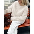 thumbnail image 6 of Women's Cropped Faux Fur Jacket Fashion Long Sleeve Casual Short Coat with Zipper Color S, 6 of 8