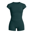 thumbnail image 3 of Womens 2 Piece Workout Short Set for Casual Summer Outfits 2 Piece Short Matching Clothing Set, Summer Gym Yoga Going Out(Green,XL), 3 of 3