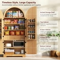 thumbnail image 3 of 72" Tall Arched Kitchen Pantry, Fluted Storage Cabinets with Door, Hidden Drawer, 3 Adjustable Shelves, 8 Door Shelves, Versatile Cupboard for Kitchen, Bathroom, 3 of 11