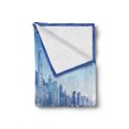 thumbnail image 2 of Ocean Soft Flannel Fleece Blanket, Hong Kong Harbour Small Traditional Junk Boat with Flags Buildings Skyline and Sea, Cozy Plush for Indoor and Outdoor Use, 60" x 80", Blue Aqua Red, by Ambesonne, 2 of 6