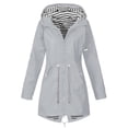 thumbnail image 1 of Xingqing Women Lady Hooded Thick Jacket Long Sleeve Drawstring Design Windbreaker Coat, 1 of 4