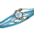 thumbnail image 3 of Frozen Elsa Braided Love Leather Style Blue and Sky-Blue Silvertone Color Bracelet FBZ-S-101, 3 of 4
