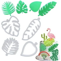 Visland Tropical Leaf Cookie Cutter - Hawaiian Palm Leaves Fondant Cutters Set for Gum Paste, Sugarcraft Candy, Luau Cake Decorating