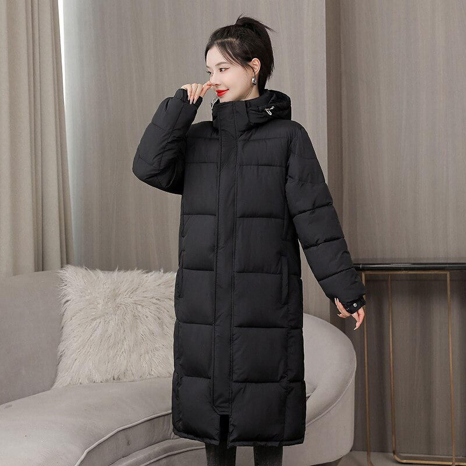 DanceeMangoo Winter Coat Women Fashion Korean Hooded Jacket Mid-length  Casual Warm Coats and Jackets for Women Parka Femme Hiver Zm2183