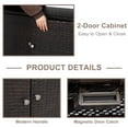 thumbnail image 4 of Kinbor Outdoor Wicker Storage Cabinet, Patio Bar Tables with Two Doors & Shelves, Weatherproof Storage Console Table, Dark Brown, 4 of 10
