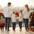 thumbnail image 4 of Matching Christmas Pajamas for Family Long Sleeve Tree Graphic Tops + Plaid Pants Set Loungewear, 4 of 7