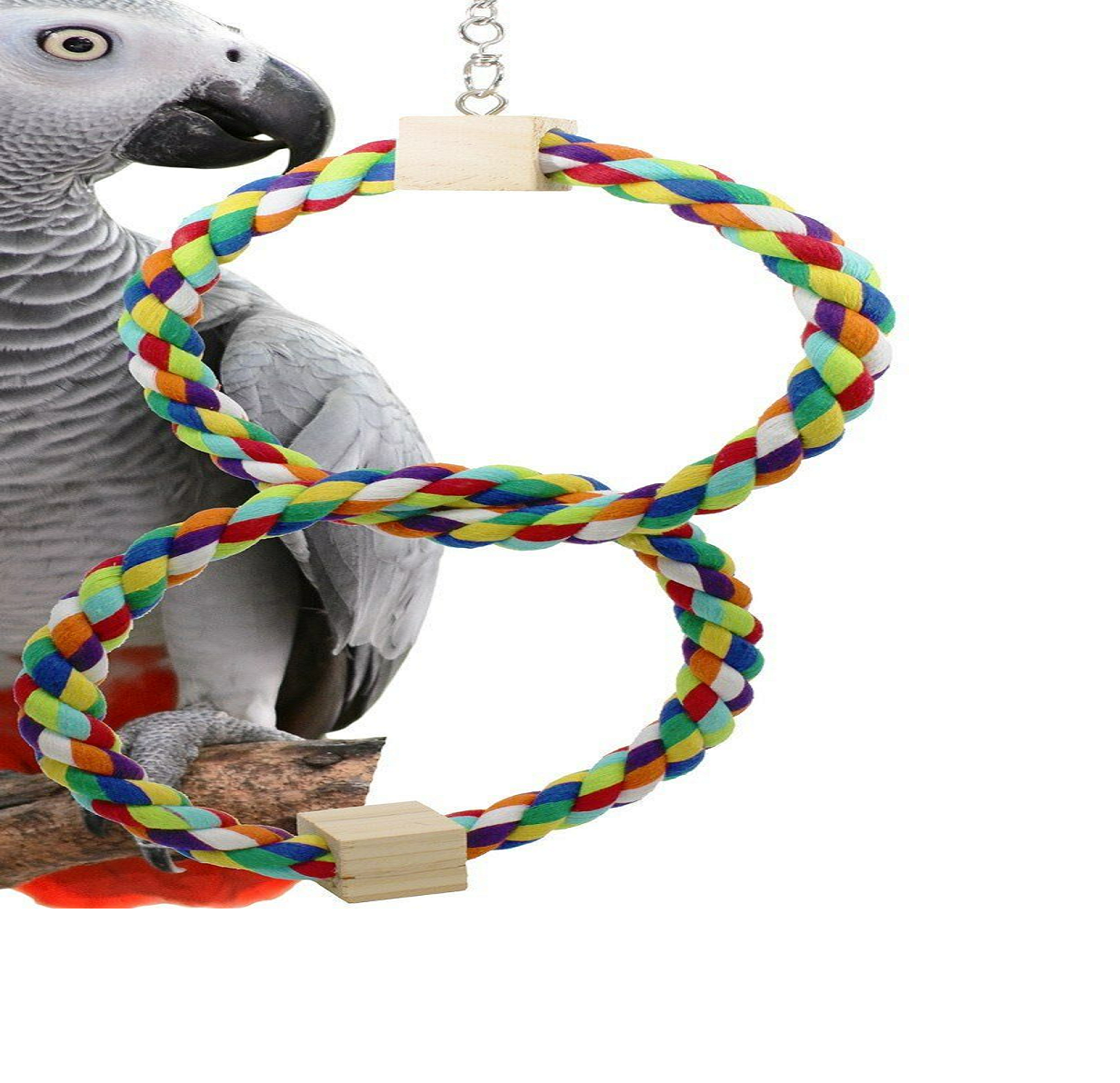 Twin Rainbow Rope Swing Bird Toy parrot cage toys cages 1677 - Walmart ...