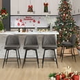 thumbnail image 6 of TEWLOSS 28" Bar Stools Set of 4 Swivel Barstools Faux Leather Kitchen Chairs, Gray, 6 of 9