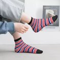 thumbnail image 6 of Uemuo USA Colors Stripes Printed Crew Socks, Moisture-Wicking Socks, Athletic Socks for Men Breathable Cushion Socks Casual Sport Socks for Running Traveling, 6 of 6