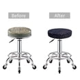 thumbnail image 5 of Round Bar Stool Seat Covers, Navy Dark Blue Elastic Round Chair Cover Stool Seat Slipcover Bar Stool Cushions Round Pad for 12-14 inch, 5 of 7