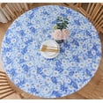 thumbnail image 1 of MKDER-Round Elastic Edged Vinyl Tablecloth with Flannel Backing \u2013 Waterproof Oil-Proof PVC Fitted Table Cloth Plastic Cover (Fits Tables up to 45" - 56" Diameter), 1 of 4
