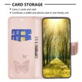 thumbnail image 6 of Wallet Case for iPhone 15, Butterflies Pattern Luxury PU Leather Card Slots Holder Magnetic Flip Folio Cover with Kickstand Soft Silicone Shockproof Protective Case, Pink, 6 of 8
