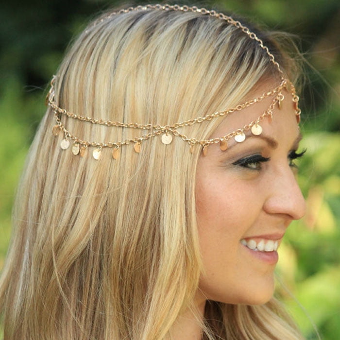 Women Girls Head Chain Jewelry Metal Rhinestone Headband Hair Band Head Piece Women Girls Head Chain Jewelry Metal Rhinestone Headband Hair Band Head Piece