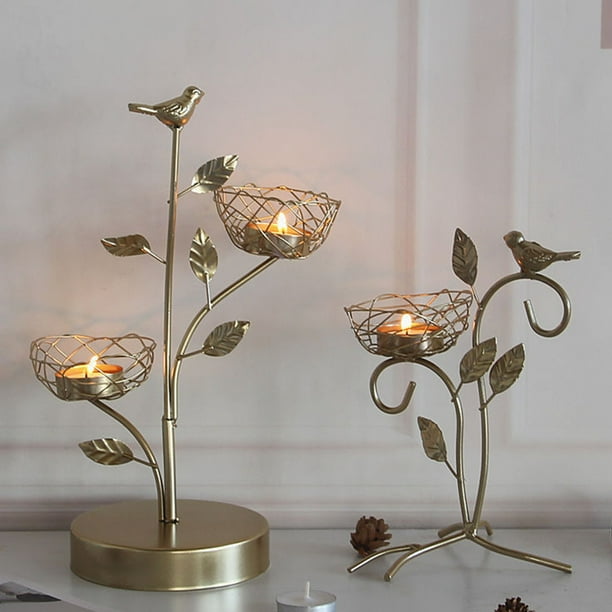 Decoración hogareña Soporte de vela de Gwong Creativo Romántico de hierro nórdico de hierro nórdico Suelo de la luz de las velas para la mesa de comedor Gwong 21081970