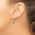 thumbnail image 3 of Primal Gold 14 Karat White Gold 1/8ct Diamond and Emerald Shepherd Hook Earrings, 3 of 4