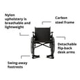 thumbnail image 4 of McKesson Wheelchair with Swing-Away Footrests, Lightweight - 18 in Seat, 1 Ct, 4 of 11