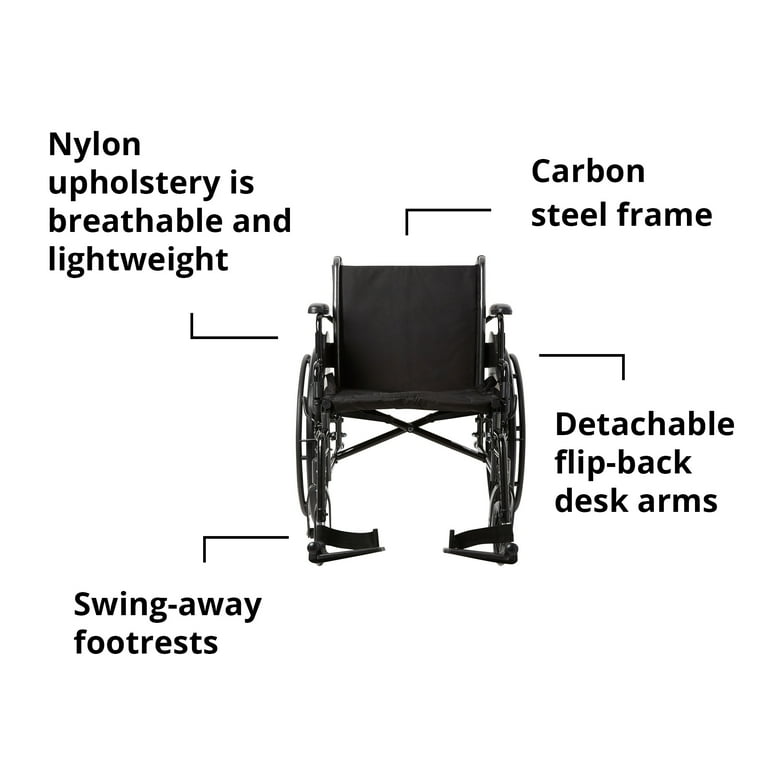 McKesson Wheelchair with Swing-Away Footrests, Lightweight