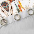 thumbnail image 4 of Manfei Aztec Geometric Kitchen Curtains, Boho Cow Skull Print Black Out Curtains Pack of 2 (42x63 Each), Orange Black, 4 of 6