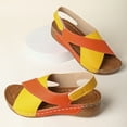 thumbnail image 6 of Fnooota Womens Comfort Sandals , Ankle Strap Holiday Platform Open Toe Summer Shoes Sandals Orange Size 7.5, 6 of 7