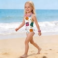 thumbnail image 4 of CCRFTGI Girl Swimsuit One Piece Size 10-12 Cute Bathing Suit Summer Adjustable Straps Beach High Waisted Basketball School Bag Vacation Girls Fashion Girls Swimwear for Kids Blue 5-6 Years, 4 of 8