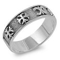 thumbnail image 1 of Oxidized Fleur De Lis Cross Hammered Ring ( Sizes 6 7 8 9 10 11 12 13 14 ) .925 Sterling Silver Band Rings (Size 12), 1 of 4