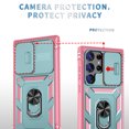 thumbnail image 2 of Allytechgroup Rugged Phone Case for Samsung Galaxy S25 Ultra 6.9", Full Protection Galaxy S25 Ultra Case with Screen Protector, Kickstand, Sliding Camera Cover, Car Mount Compatible, Green+Pink, 2 of 11