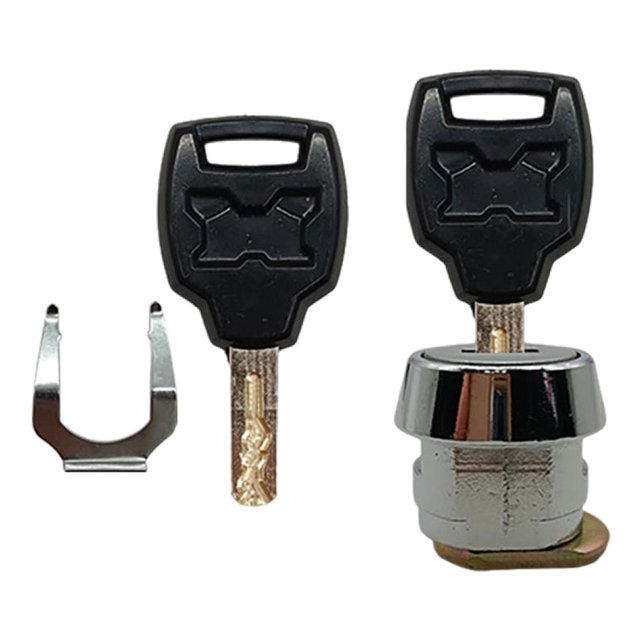 Cerradura Trasera de Maletero para Motocicleta Cilindro de Bloqueo Universal Kit de Llave para Motocicleta Accesorios Metálicos Duraderos Instalación 20 mm plano