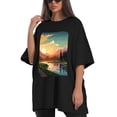 thumbnail image 4 of Plus Size Shirt for Women Black Tops for Women Short Sleeves Shirt for Women T Shirt Oversized Shirt for Women S, 4 of 5