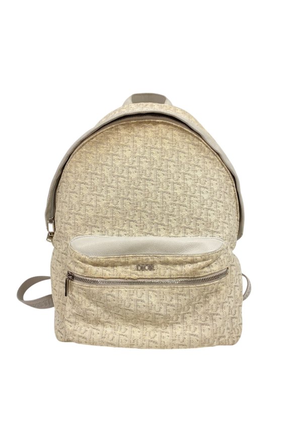 Pre-Owned Christian Dior Rider Oblique Backpack Trotter Backpack/Daypack Bag White