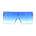 thumbnail image 3 of Oversize Rimless Shield Square Rectangle Large Sunglasses All Blue, 3 of 4