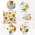 thumbnail image 5 of Decorative Throw Pillow Covers 20x20 Inch Set of 2 Watercolor Sunflower Home Decor Pillow Cases for Couch, Flowers Leaf Cushion Case for Living Room Bedroom Bed Car Chair, 5 of 9