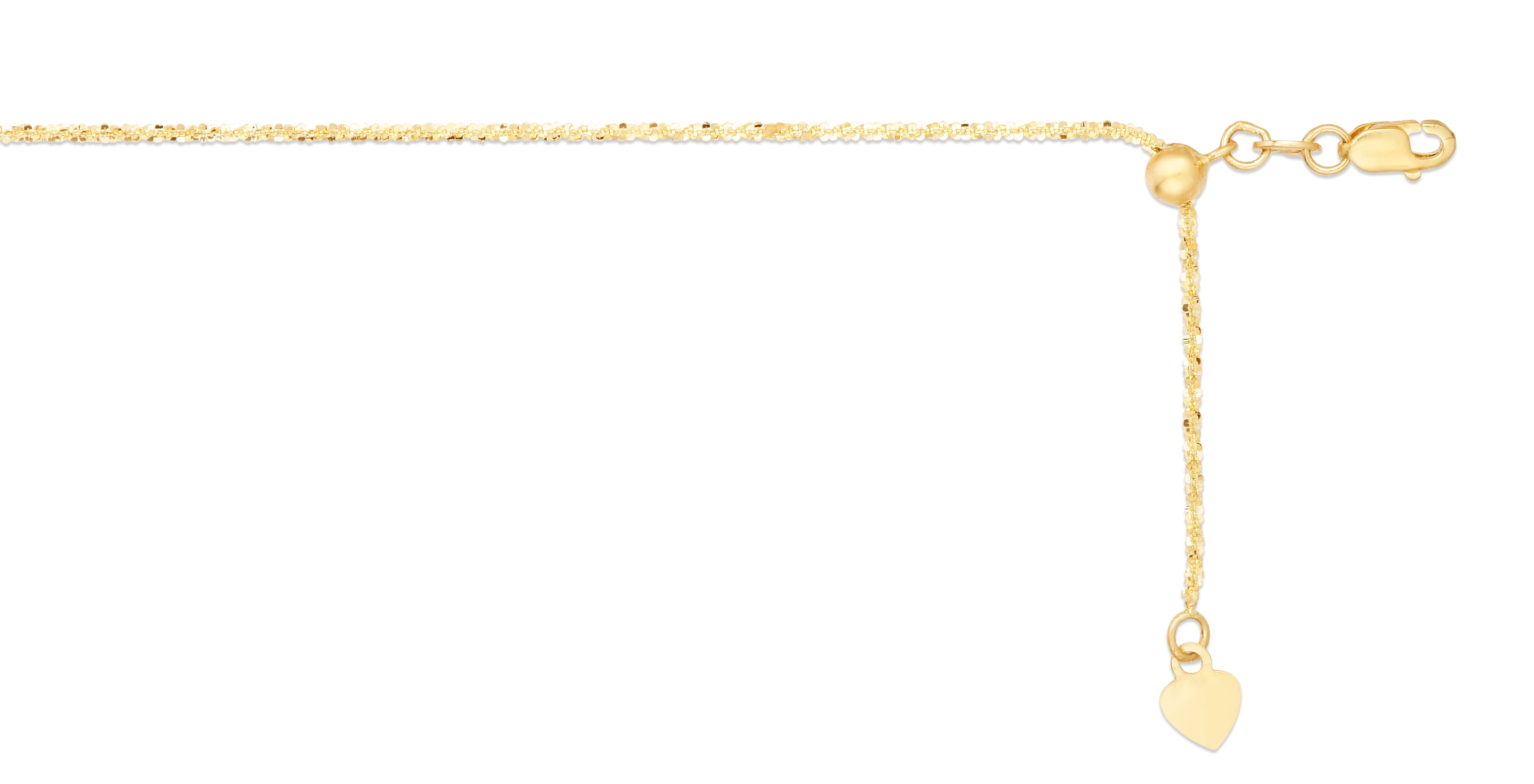 14K Yellow Gold 22in 1.5mm Adjustable Sparkle Chain with Lobster Clasp
