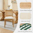 thumbnail image 4 of Farmhouse Rattan Dining Chairs Set of 4, Mid Century Modern Kitchen & Dining Room Chairs, Cane Upholstered Kitchen Side Chair with Natural Hardwood Frame, Beige, 4 of 11
