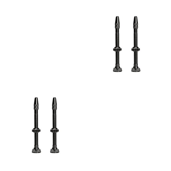 Yuarrent Vástago sin cámara de 2 piezas, pieza reemplazada exquisita a prueba de herrumbre, accesorios para ciclismo, boquilla de Metal, Negro 2piezas