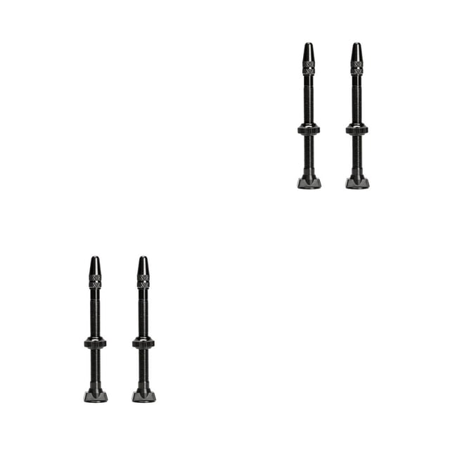 Yuarrent Vástago sin cámara de 2 piezas, pieza reemplazada exquisita a prueba de herrumbre, accesorios para ciclismo, boquilla de Metal, Negro 2piezas