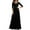 Black, variant on EGNMCR Holiday Dresses for Women Women Appear Thin Three-quarter Sleeve Lace V-neck Lace Stitching Waist Length Dress Dress