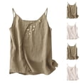 thumbnail image 6 of Women's Cotton Linen Tank Tops Retro Chinese Embroidery Spaghetti Strap Camisole Summer Vacation Casual Sleeveless Tunic Blouses, 6 of 6