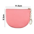 thumbnail image 2 of Leather Keychain Zipper Change Wallet Small Mini Pouch Coin Purse-pink, 2 of 5