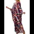 thumbnail image 1 of Vestido Caftán con Estampado Animal para Mujer, Talla Grande, para Playa, Verano 2025 Rojo y Amarillo Talla Única, 1 of 10