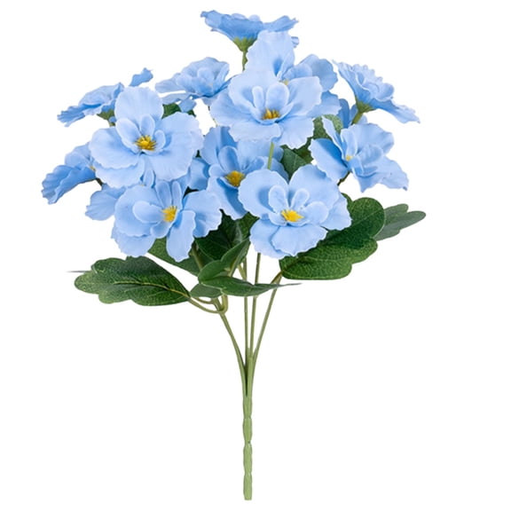1 Pcs Artificial Flowers for Outdoors Hibiscus Spring Summer Decor Fuchsia Artificial Tropical Flowers Realistic UV Resistant Silk Hibiscus Flowers for Outside Planter Front Door Porch Patio(Blue)
